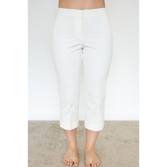 Express Editor White Cropped Pants Womens Size 4 Business Casual Career - Picture 1 of 6